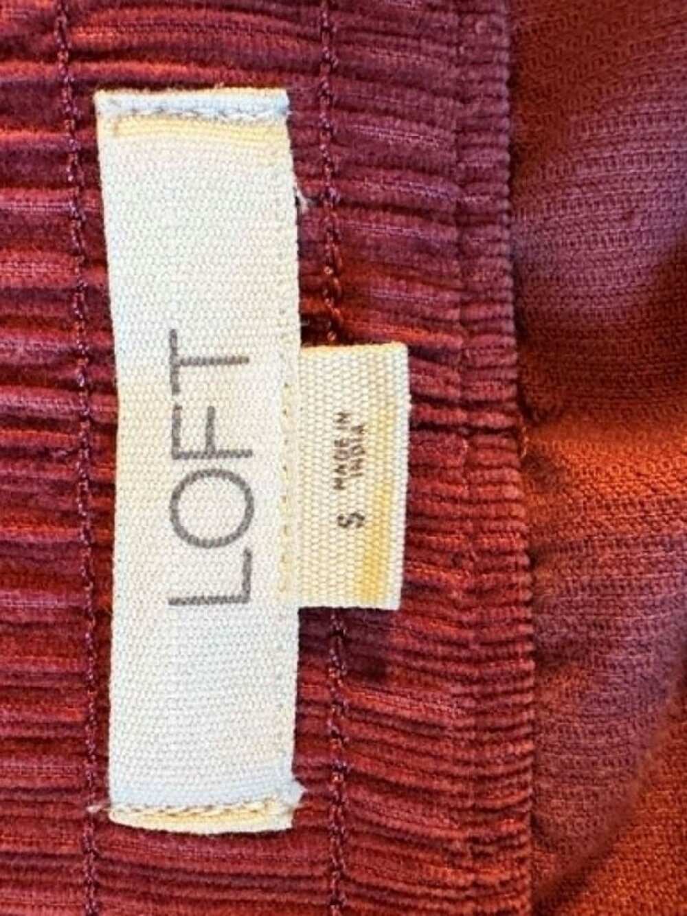 Loft Raspberry Corduroy Skirt Size Small - Picture 3 of 3